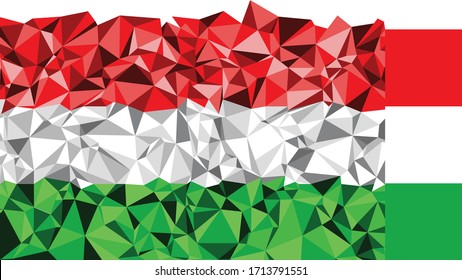 Hungary flag low poly design
