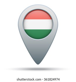 Hungary flag map pointer