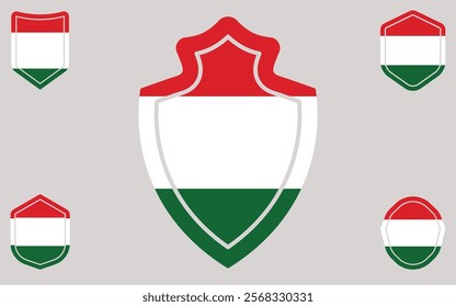 Hungary flag national emblem graphic element Illustration template design.