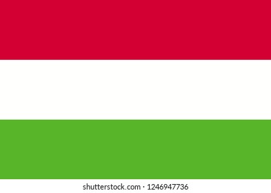 Hungary flag, official colors and proportion correctly. National Flag of Hungary.