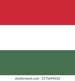 Hungary flag, official colors. Vector illustration.