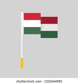 Hungary flag on gray background, vector illustration.