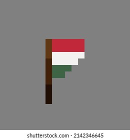 Hungary flag pixel art. Vector illustration.