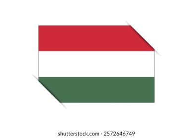 Hungary flag - rectangle colorful flag representing a country cultural identity and heritage. The essence of national pride and unity. Attached by the corners in a paper album