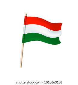 Hungary flag (red, white and green stripes). Vector illustration