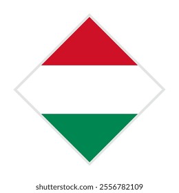 hungary flag - rhombus shape icon on white background	