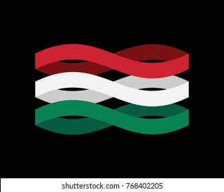 Hungary Flag ribbon isolated. Hungarian symbol national tape. State country sign. Vector illustration
