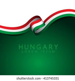 Hungary Flag Ribbon : Vector Illustration