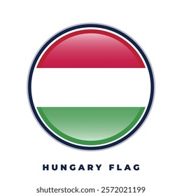 Hungary flag round design circle vector template