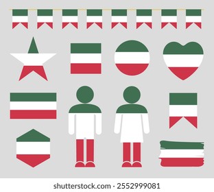 Hungary flag set. Isolated Hungary flag on white background