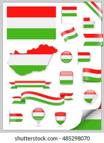 Hungary Flag Set - Vector Collection