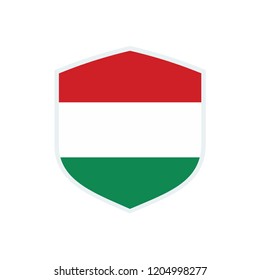 Hungary flag. Hungary shield flag.