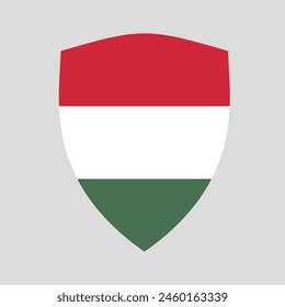 Hungary Flag in Shield Shape Frame
