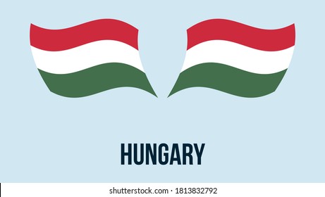 Hungary flag state symbol isolated on background national banner. Greeting card National Independence Day of the Republic of Hungary. Illustration banner with realistic state flag.