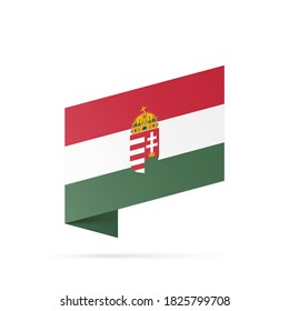 Ungarisches Flaggenstaatsymbol einzeln auf nationalem Hintergrund. Grußkarte Nationaler Unabhängigkeitstag der Republik Ungarn. Illustrationsbanner mit realistischer Staatsflagge.