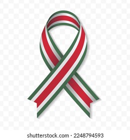 Hungary flag stripe ribbon vector illustration on a transparent background vector image (PNG).