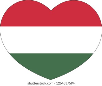 Hungary flag vector icon. Hungary flag, Heart vector, sticker, eps10