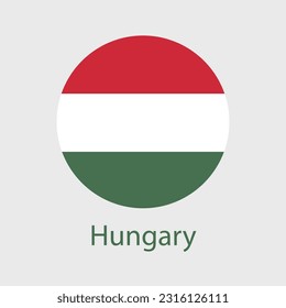 Hungary flag vector icons set of illustrations in the shape of heart, star, circle and map
