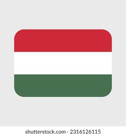 Fijación de íconos vectoriales de la bandera de Hungría conjunto de ilustraciones en forma de corazón, estrella, círculo y mapa
