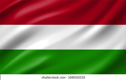 Bandera de Hungría en ilustración vectorial