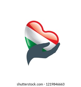 Hungary flag, vector illustration on a white background