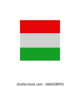 Hungary flag vector square icon - illustration. Flag of Hungary. Abstract concept, icon, square, button