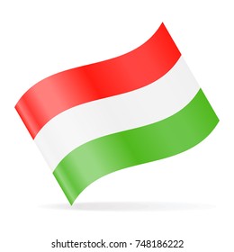 Hungary Flag Vector Waving Icon - Illustration
