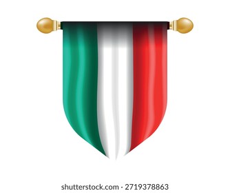 Vector de la bandera de Hungría. Bandera de Vector de Hungría, envuelta en un asta. Símbolo de Hungría, Plantilla para el Anuncio, tarjeta, publicidad, promocionar. Ilustración vectorial.