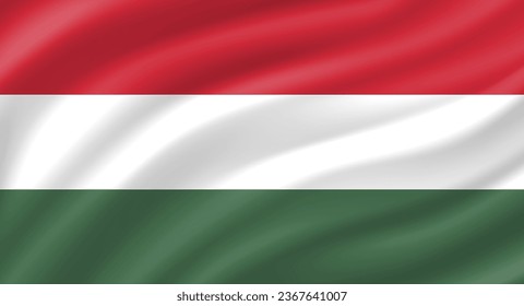 Hungary flag waving. Background. Vector
