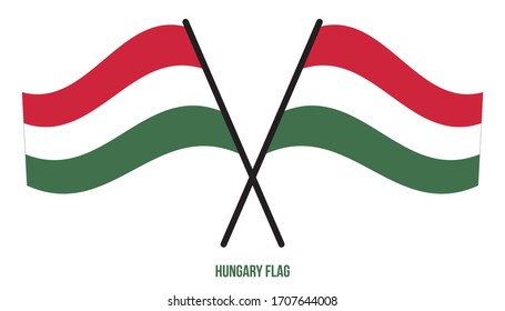 Hungary Flag Waving Vector Illustration on White Background. Hungary National Flag.