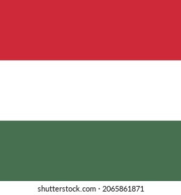 Icono de bandera cuadrada plana de Hungría