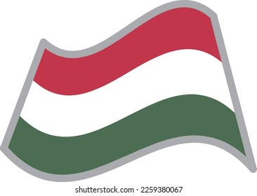 Hungary fluttering national flag illustration vector material