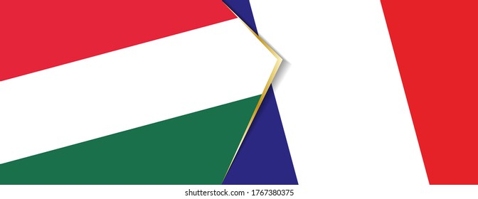 Banderas de Hungría y Francia, dos banderas vectoriales símbolo de relación o enfrentamiento.