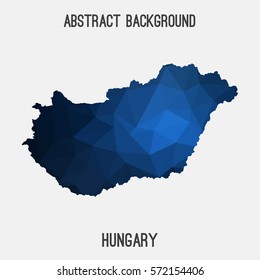 Hungary in geometric polygonal style.Abstract tessellation,modern design background. Vector illustration