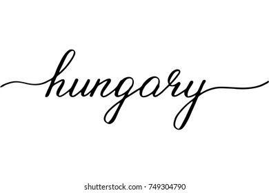 Hungary handwritten text vector