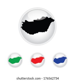 Hungary Icon Illustration with Four Color Variations