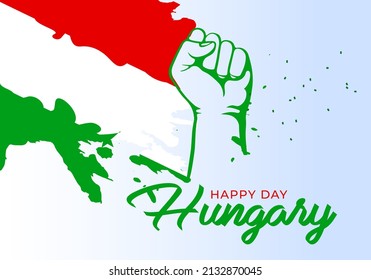 Hungary independence day celebration. national day. Banner illustration. Vector background.