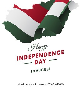 Hungary Independence day. Hungary map. Vector illustration.