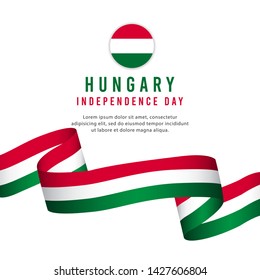 Hungary independence day vector template. Design illustration for banner, advertising, greeting cards or print. Design happiness celebration.; 