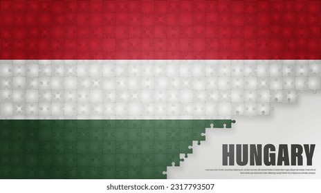 Hungary jigsaw flag background. Element of impact for the use you want to make of it.