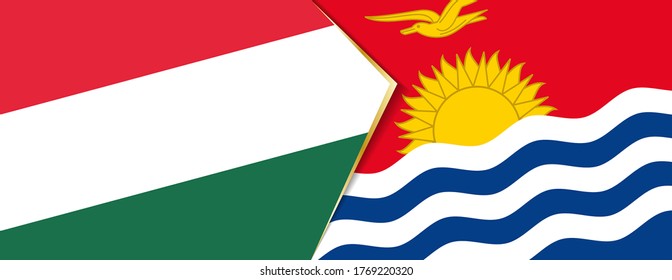 Banderas de Hungría y Kiribati, dos banderas vectoriales símbolo de relación o enfrentamiento.