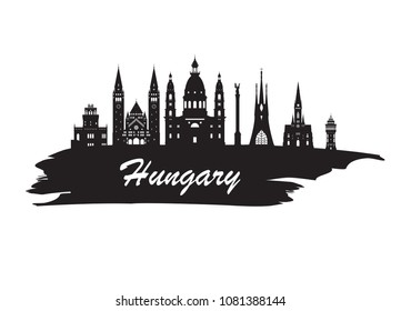 Hungary Landmark Global Travel And Journey paper background. Vector Design Template.used for your advertisement, book, banner, template, travel business or presentation.