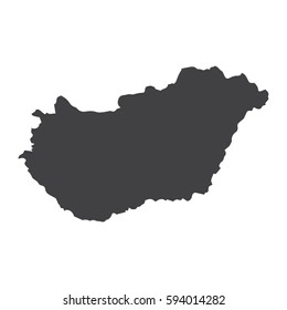 Hungary map in black on a white background. Vector illustration