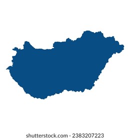 Hungary map. Map of Hungary in blue color