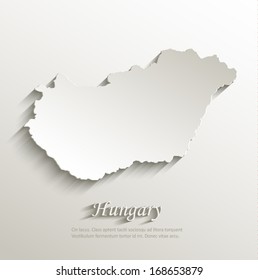 Hungary map card paper 3D natural vector