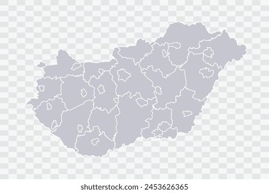 Hungary Map Cloud Color on White Background quality files Png