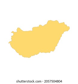 Hungary map color line element. Border of the country. UI UX GUI design element. Editable stroke.