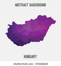Hungary map in geometric polygonal style.Abstract tessellation,modern design background. Vector illustration EPS8
