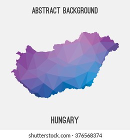 Hungary map in geometric polygonal style.Abstract tessellation,modern design background. Vector illustration EPS8