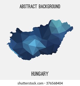 Hungary map in geometric polygonal style.Abstract tessellation,modern design background. Vector illustration EPS8